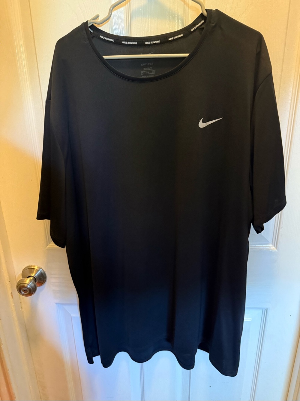 Nike Black Short Sleeve Dri-FIT Training Tee with Silver Swoosh